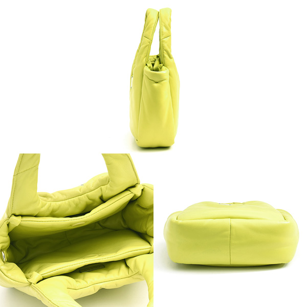 プラダ バッグ レディース パテッド ミニ ハンドバッグ 2WAY イエロー系 レザー PRADA 1BA359 中古