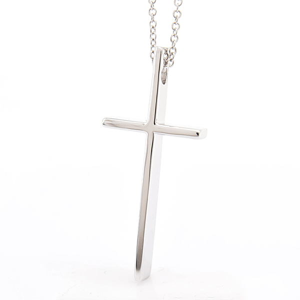 ティファニー ネックレス レディース メトロクロス ペンダント ホワイトゴールド 十字架 750WG K18 TIFFANY 中古
