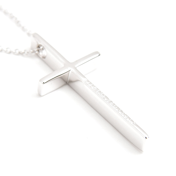 ティファニー ネックレス レディース メトロクロス ペンダント ホワイトゴールド 十字架 750WG K18 TIFFANY 中古