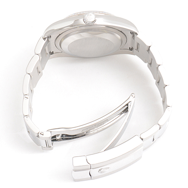 ロレックス 時計 メンズ デイトジャスト 10Pダイヤ 自動巻 ブラック文字盤 SS×WG ROLEX 116234G 中古