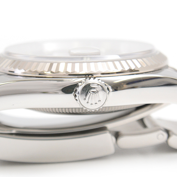 ロレックス 時計 メンズ デイトジャスト 10Pダイヤ 自動巻 ブラック文字盤 SS×WG ROLEX 116234G 中古