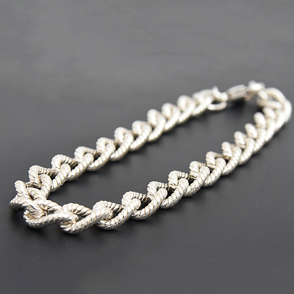 ティファニー ブレス メンズ レディース ツイスト ロープ リンク ブレスレット スターリングシルバー SV925 Ag925 TIFFANY 中古