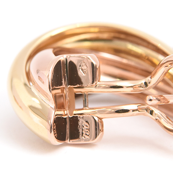 カルティエ ピアス レディース トリニティ 3連 フープ ゴールド 750YG×WG×PG Cartier 中古