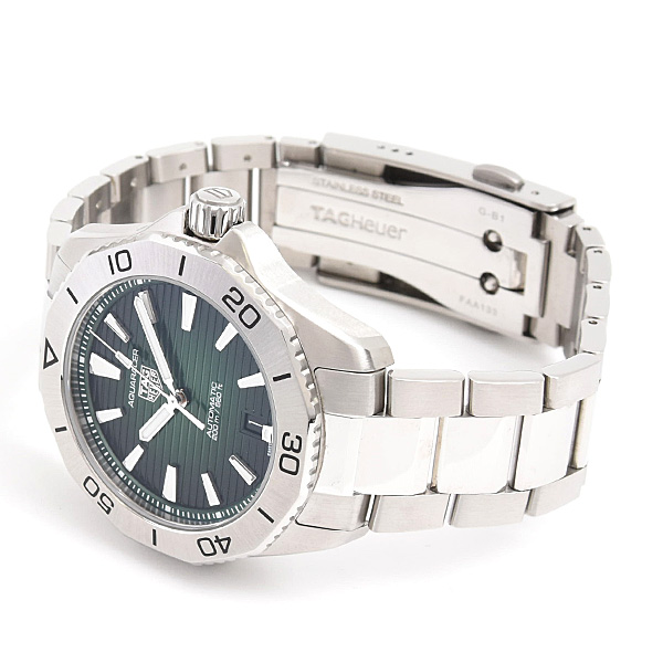 タグホイヤー 時計 メンズ アクアレーサー プロフェッショナル200 デイト 自動巻 グリーン文字盤 SS TAG Heuer WBP2115 中古