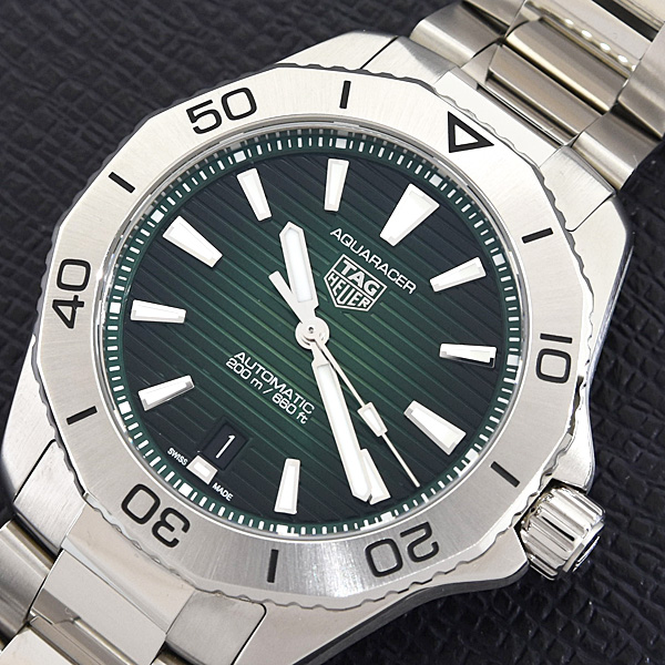 タグホイヤー 時計 メンズ アクアレーサー プロフェッショナル200 デイト 自動巻 グリーン文字盤 SS TAG Heuer WBP2115 中古