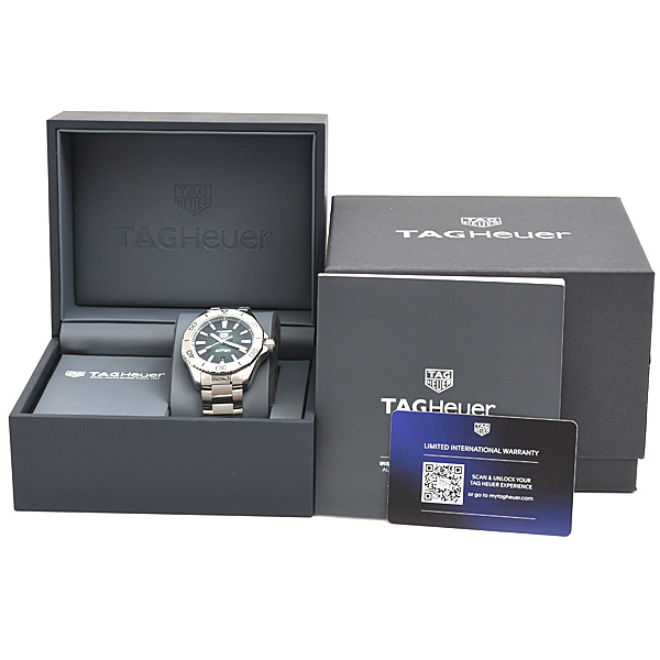 タグホイヤー 時計 メンズ アクアレーサー プロフェッショナル200 デイト 自動巻 グリーン文字盤 SS TAG Heuer WBP2115 中古