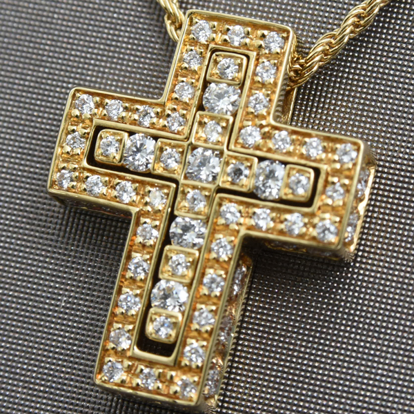 ダミアーニ ネックレス ユニセックス ベルエポック サイドダイヤ ネックレス XS イエローゴールド DAMIANI 750YG 中古