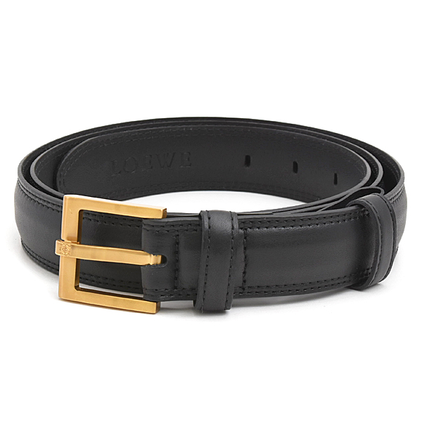 ロエベ 服飾小物 メンズ アナグラム ウエストベルト 腰ベルト 44-110サイズ レザー ブラック LOEWE 中古