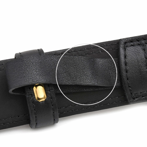 ロエベ 服飾小物 メンズ アナグラム ウエストベルト 腰ベルト 44-110サイズ レザー ブラック LOEWE 中古