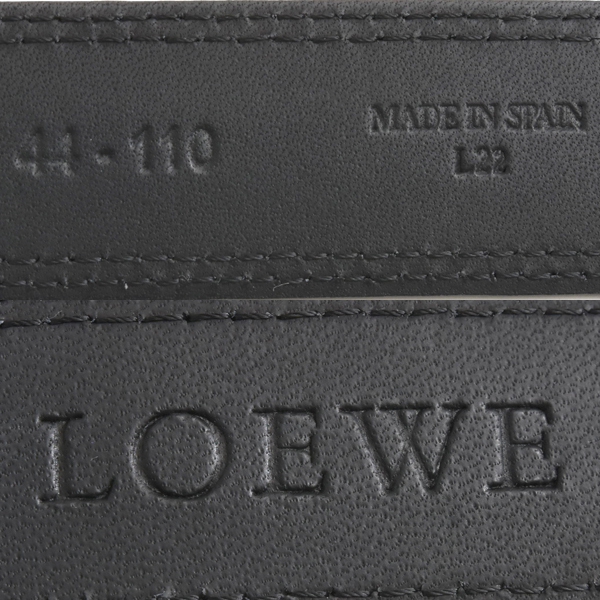ロエベ 服飾小物 メンズ アナグラム ウエストベルト 腰ベルト 44-110サイズ レザー ブラック LOEWE 中古