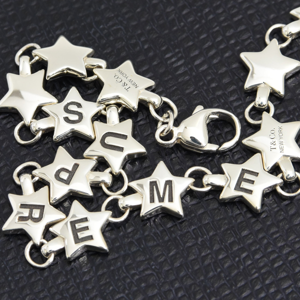 ティファニー ブレス メンズ ティファニー×シュプリームコラボ パフスター ブレスレット TIFFANY SV925 中古