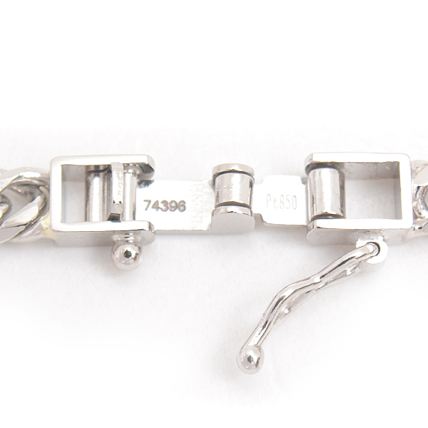 喜平 ネックレス PT850 6面カット ダブル 30g 50cm メンズ レディース チェーン プラチナ PT 中古