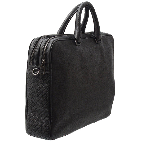 ボッテガヴェネタ バッグ メンズ イントレチャート ビジネスショルダーバッグ 2WAY ブラック BOTTEGA VENETA 中古