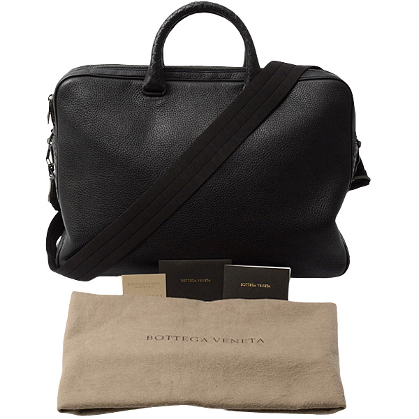 ボッテガヴェネタ バッグ メンズ イントレチャート ビジネスショルダーバッグ 2WAY ブラック BOTTEGA VENETA 中古
