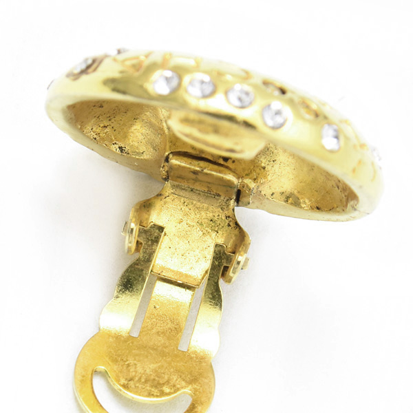 シャネル イヤリング レディース　ラインストーン ロゴ イヤリング ゴールド CHANEL 中古