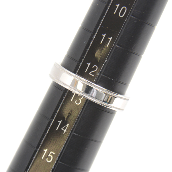 ティファニー 指輪 メンズ ダブルミルグレイン バンド リング 3.9mm 12.5号程 プラチナ TIFFANY PT950 中古