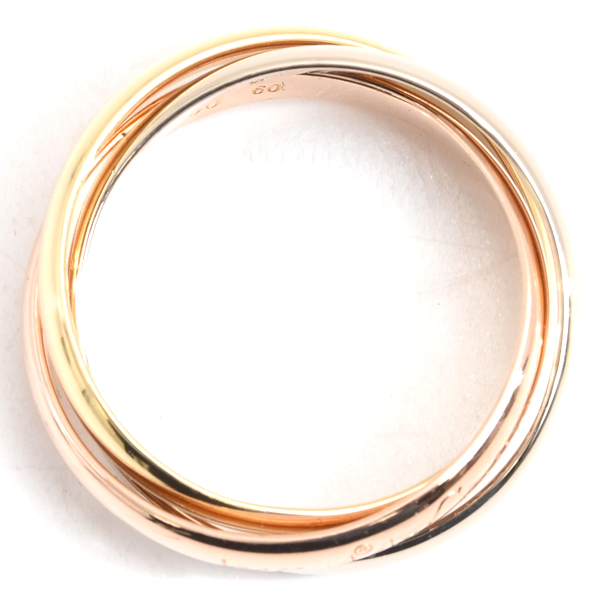 カルティエ 指輪 ユニセックス トリニティ リング 22号 ゴールド Cartier 750YG×WG×PG 中古