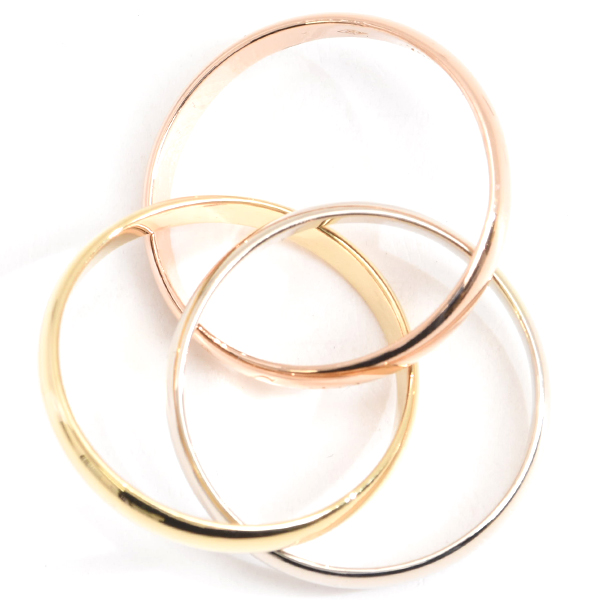 カルティエ 指輪 ユニセックス トリニティ リング 22号 ゴールド Cartier 750YG×WG×PG 中古