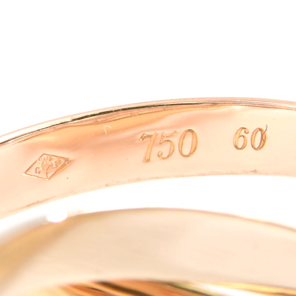 カルティエ 指輪 ユニセックス トリニティ リング 22号 ゴールド Cartier 750YG×WG×PG 中古
