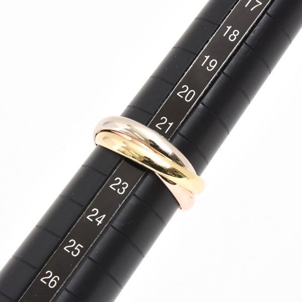 カルティエ 指輪 ユニセックス トリニティ リング 22号 ゴールド Cartier 750YG×WG×PG 中古