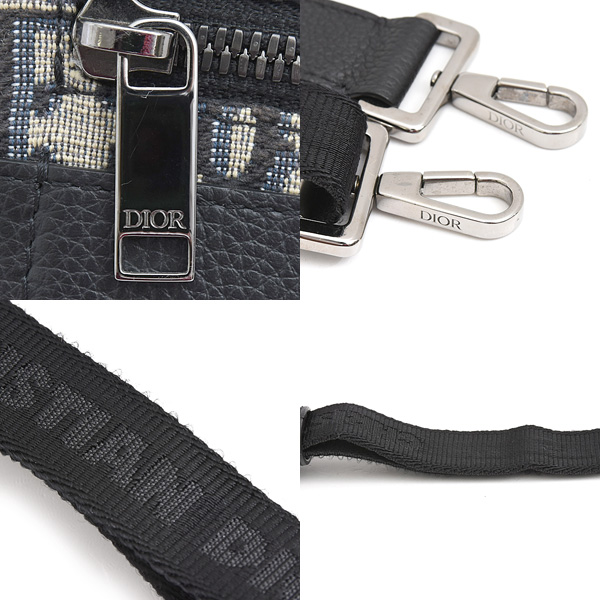 クリスチャンディオール バッグ レディース メンズ オブリーク サファリバッグ ミニ ジャガード ブラック Christian Dior 2ESWS011YKY 中古