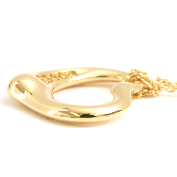 ティファニー ネックレス レディース オープンハート イエローダイヤ ネックレス ゴールド TIFFANY 750YG 中古