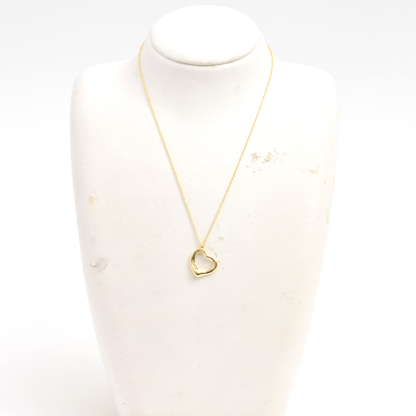 ティファニー ネックレス レディース オープンハート イエローダイヤ ネックレス ゴールド TIFFANY 750YG 中古