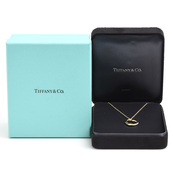 ティファニー ネックレス レディース オープンハート イエローダイヤ ネックレス ゴールド TIFFANY 750YG 中古