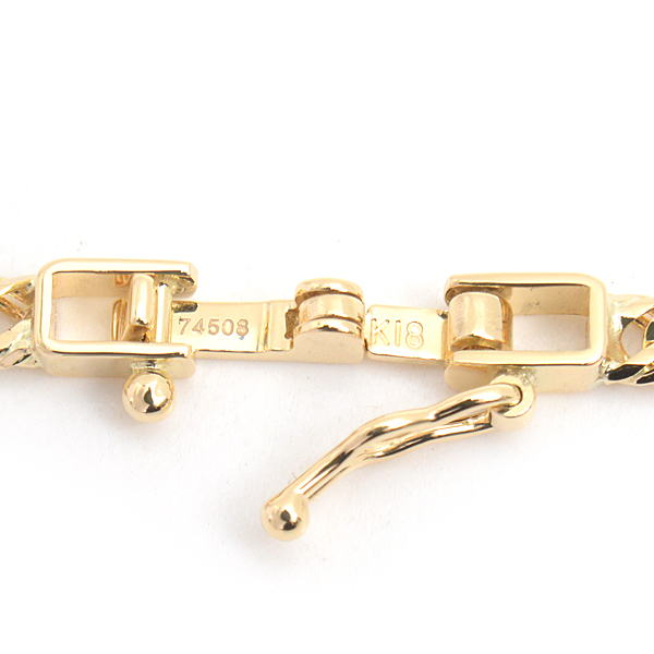 喜平 ネックレス K18 8面カット トリプル 10g 40cm 造幣局検定刻印入 メンズ レディース チェーン イエローゴールド YG 中古