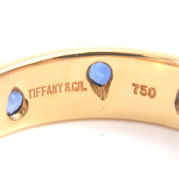 ティファニー 指輪 レディース ドッツ サファイア リング 8号 イエローゴールド TIFFANY 750YG 中古