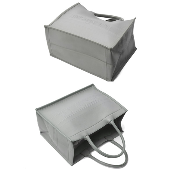 クリスチャンディオール バッグ レディース ブックトート ミディアム ハンドバッグ グレー Christian Dior 中古