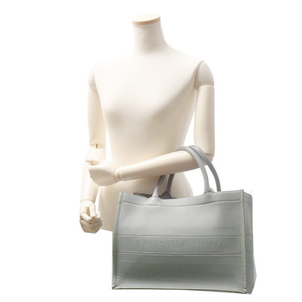 クリスチャンディオール バッグ レディース ブックトート ミディアム ハンドバッグ グレー Christian Dior 中古