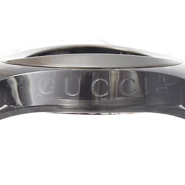 グッチ 時計 メンズ SYNC シンク シェリーライン ブラック文字盤 アナログ サファイヤガラス SS×ラバー GUCCI 137.1 中古