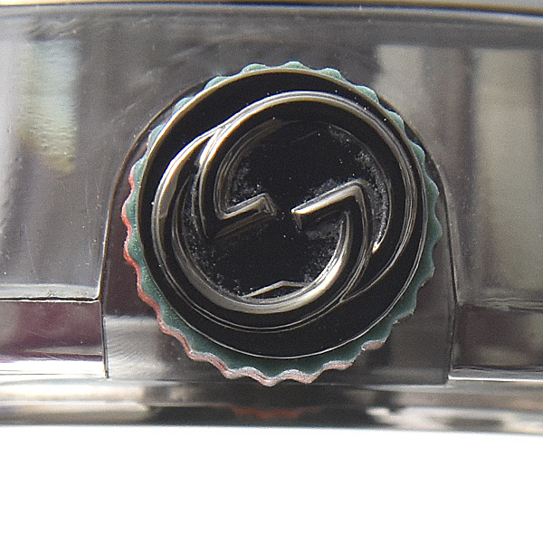 グッチ 時計 メンズ SYNC シンク シェリーライン ブラック文字盤 アナログ サファイヤガラス SS×ラバー GUCCI 137.1 中古