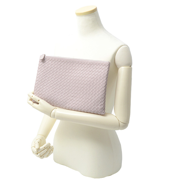 ボッテガヴェネタ バッグ レディース イントレチャート クラッチバッグ レザー ピンク系 BOTTEGA VENETA 中古