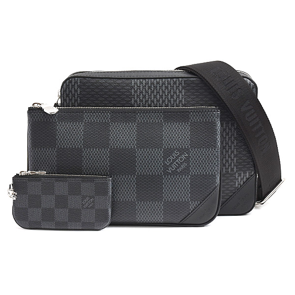 ルイヴィトン バッグ メンズ トリオメッセンジャー ダミエグラフィット 3D ショルダーバッグ Louis Vuitton N50017 中古