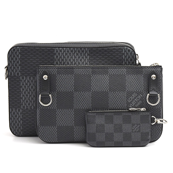 ルイヴィトン バッグ メンズ トリオメッセンジャー ダミエグラフィット 3D ショルダーバッグ Louis Vuitton N50017 中古