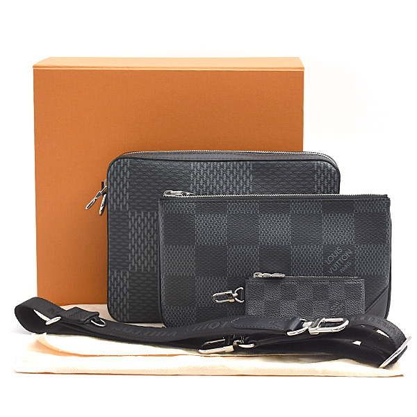 ルイヴィトン バッグ メンズ トリオメッセンジャー ダミエグラフィット 3D ショルダーバッグ Louis Vuitton N50017 中古