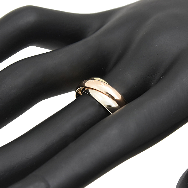 カルティエ 指輪 レディース トリニティ リング 刻印サイズ49 実測9号 幅3.2mm 3連 三連 Cartier ゴールド 750YG×WG×PG 中古