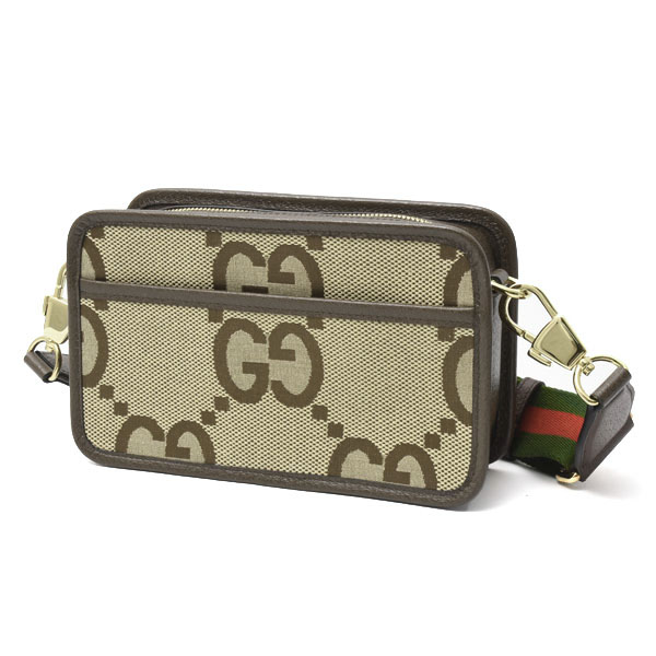 グッチ バッグ レディース ジャンボGG ミニ ショルダーバッグ ウェブストライプ GUCCI 696075 中古