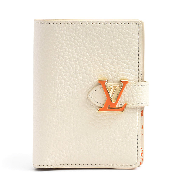 ルイヴィトン 財布 レディース ヴェルティカル ウォレット コンパクト 二つ折り財布 トリヨンレザー ホワイト系 Louis Vuitton M11169 中古
