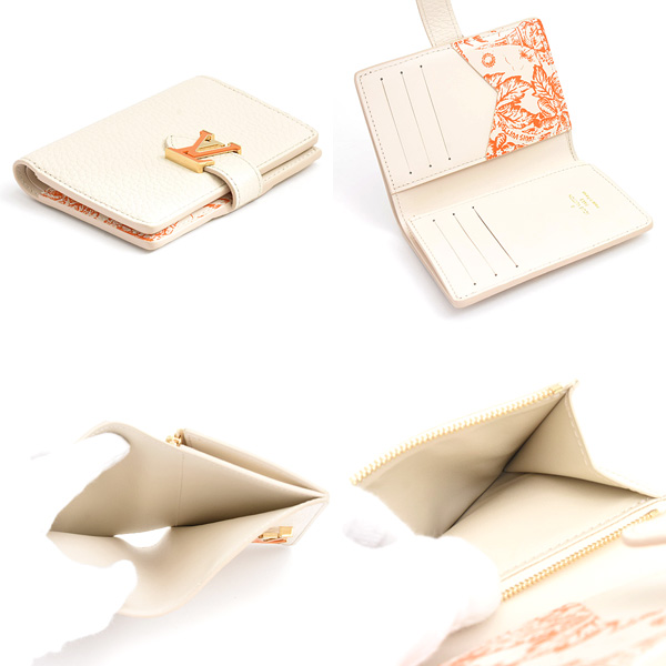 ルイヴィトン 財布 レディース ヴェルティカル ウォレット コンパクト 二つ折り財布 トリヨンレザー ホワイト系 Louis Vuitton M11169 中古