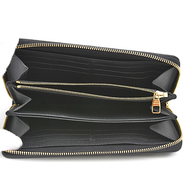 ルイヴィトン 財布 レディース モノグラムアンプラント ジッピーウォレット ブラックベージュ 長財布 Louis Vuitton M80481 中古