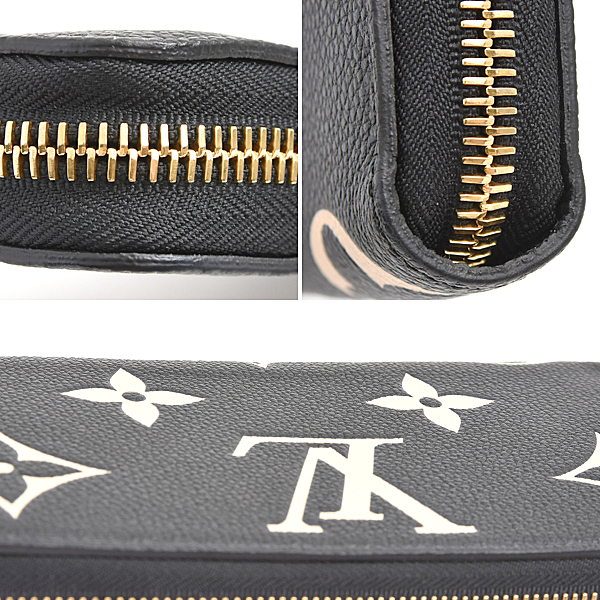 ルイヴィトン 財布 レディース モノグラムアンプラント ジッピーウォレット ブラックベージュ 長財布 Louis Vuitton M80481 中古