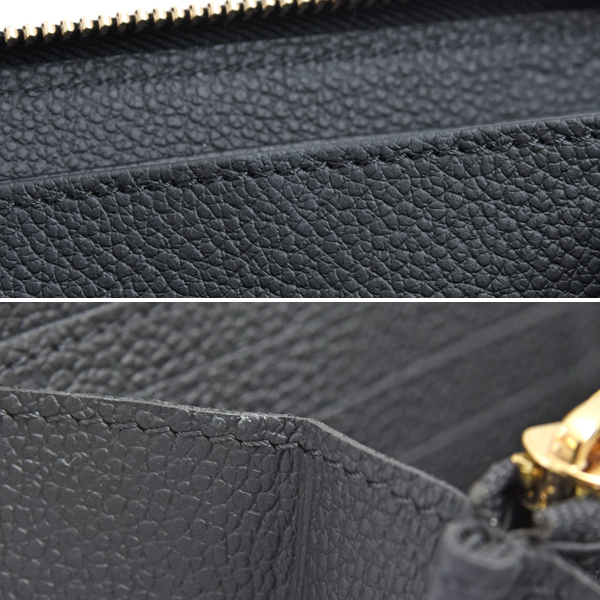 ルイヴィトン 財布 レディース モノグラムアンプラント ジッピーウォレット ブラックベージュ 長財布 Louis Vuitton M80481 中古