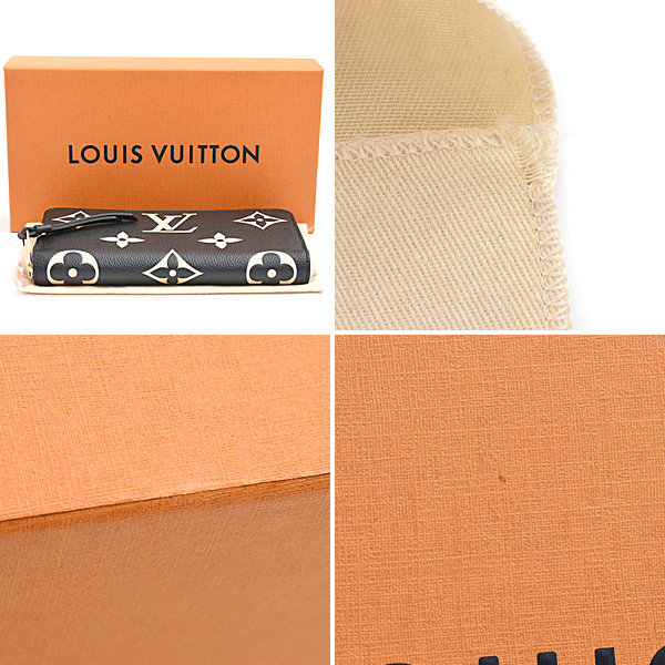 ルイヴィトン 財布 レディース モノグラムアンプラント ジッピーウォレット ブラックベージュ 長財布 Louis Vuitton M80481 中古