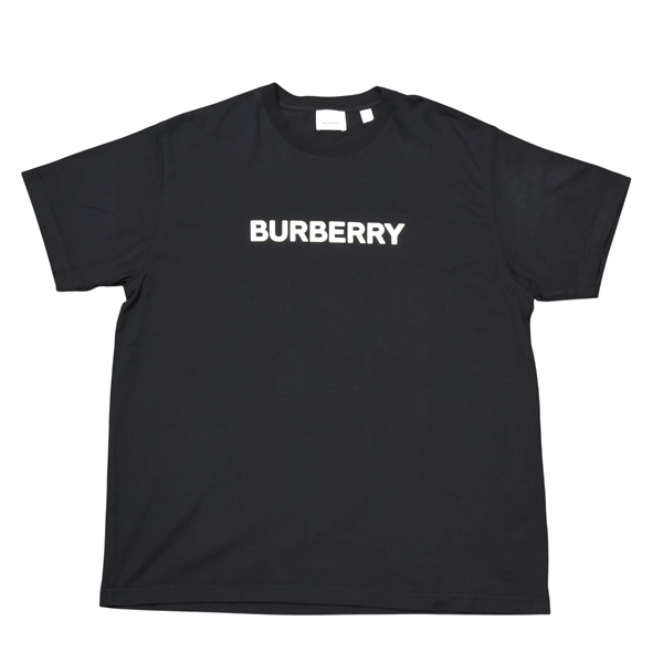バーバリー ロゴプリントTシャツ 半袖 オーバーサイズ コットン Sサイズ ブラック 2024SS BURBERRY 中古