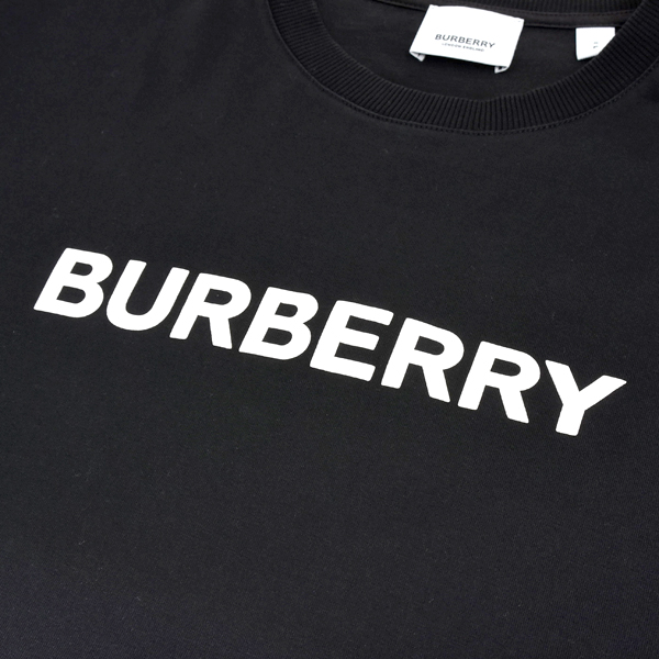 バーバリー ロゴプリントTシャツ 半袖 オーバーサイズ コットン Sサイズ ブラック 2024SS BURBERRY 中古