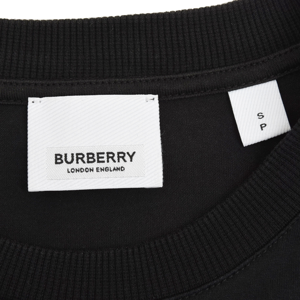 バーバリー ロゴプリントTシャツ 半袖 オーバーサイズ コットン Sサイズ ブラック 2024SS BURBERRY 中古