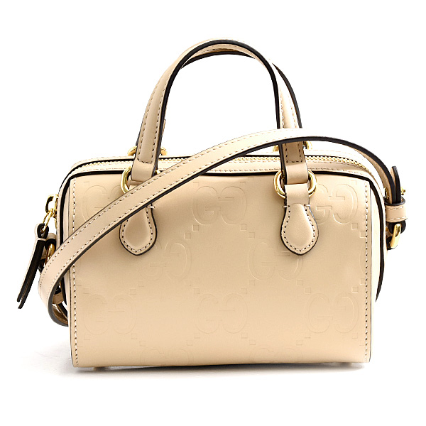 グッチ バッグ レディース GGスーパーミニ ボストンバッグ 2WAY カーフ ベージュ GUCCI 790130 未使用展示品